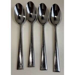Yamazaki Lerner Float Stainless Oval Soup Spoons Set of 4 Silver Flat  7.5in